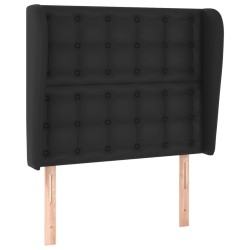 vidaXL Kopfteil mit Ohren Schwarz 93x23x118/128 cm Kunstleder