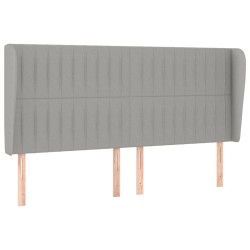 vidaXL Kopfteil mit Ohren Hellgrau 183x23x118/128 cm Stoff