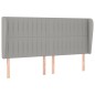 vidaXL Kopfteil mit Ohren Hellgrau 183x23x118/128 cm Stoff vidaXL Kopfteil mit Ohren Hellgrau 183x23x118/128 cm Stoff