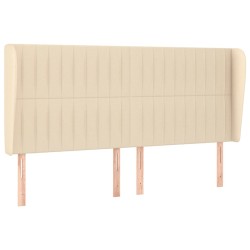vidaXL Kopfteil mit Ohren Creme 183x23x118/128 cm Stoff