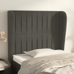 vidaXL Kopfteil mit Ohren Dunkelgrau 83x23x118/128 cm Samt