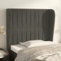 vidaXL Kopfteil mit Ohren Dunkelgrau 83x23x118/128 cm Samt