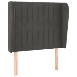 vidaXL Kopfteil mit Ohren Dunkelgrau 83x23x118/128 cm Samt