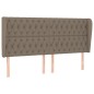 vidaXL Kopfteil mit Ohren Taupe 203x23x118/128 cm Stoff