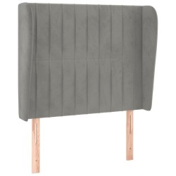 vidaXL Kopfteil mit Ohren Hellgrau 83x23x118/128 cm Samt