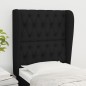 vidaXL Kopfteil mit Ohren Schwarz 83x23x118/128 cm Stoff vidaXL Kopfteil mit Ohren Schwarz 83x23x118/128 cm Stoff