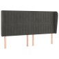 vidaXL Kopfteil mit Ohren Dunkelgrau 203x23x118/128 cm Samt
