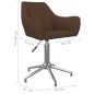 Esszimmerstühle 2 Stk. Drehbar Braun Stoff Esszimmerstühle 2 Stk. Drehbar Braun Stoff