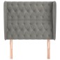 vidaXL Kopfteil mit Ohren Hellgrau 93x23x118/128 cm Samt