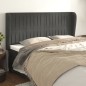 vidaXL Kopfteil mit Ohren Dunkelgrau 163x23x118/128 cm Samt