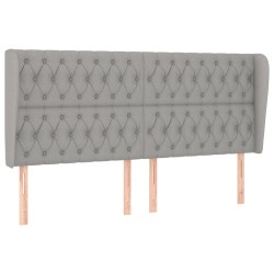 vidaXL Kopfteil mit Ohren Hellgrau 203x23x118/128 cm Stoff