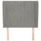 vidaXL Kopfteil mit Ohren Hellgrau 103x23x118/128 cm Samt vidaXL Kopfteil mit Ohren Hellgrau 103x23x118/128 cm Samt