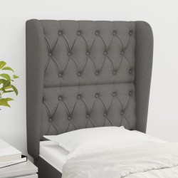 vidaXL Kopfteil mit Ohren Dunkelgrau 83x23x118/128 cm Stoff