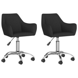 Esszimmerstühle 2 Stk. Drehbar Schwarz Stoff
