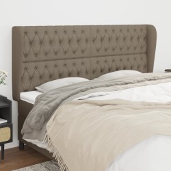 vidaXL Kopfteil mit Ohren Taupe 183x23x118/128 cm Stoff