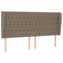 vidaXL Kopfteil mit Ohren Taupe 183x23x118/128 cm Stoff