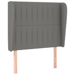 vidaXL Kopfteil mit Ohren Dunkelgrau 93x23x118/128 cm Stoff