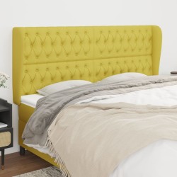 vidaXL Kopfteil mit Ohren Grün 203x23x118/128 cm Stoff