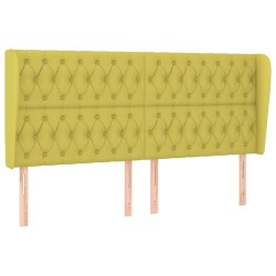 vidaXL Kopfteil mit Ohren Grün 203x23x118/128 cm Stoff