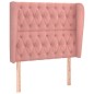 vidaXL Kopfteil mit Ohren Rosa 93x23x118/128 cm Samt