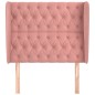 vidaXL Kopfteil mit Ohren Rosa 93x23x118/128 cm Samt