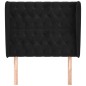 vidaXL Kopfteil mit Ohren Schwarz 93x23x118/128 cm Samt