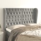 vidaXL Kopfteil mit Ohren Hellgrau 147x23x118/128 cm Samt vidaXL Kopfteil mit Ohren Hellgrau 147x23x118/128 cm Samt