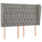 vidaXL Kopfteil mit Ohren Hellgrau 147x23x118/128 cm Samt vidaXL Kopfteil mit Ohren Hellgrau 147x23x118/128 cm Samt