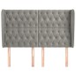vidaXL Kopfteil mit Ohren Hellgrau 147x23x118/128 cm Samt vidaXL Kopfteil mit Ohren Hellgrau 147x23x118/128 cm Samt