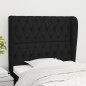 vidaXL Kopfteil mit Ohren Schwarz 103x23x118/128 cm Stoff vidaXL Kopfteil mit Ohren Schwarz 103x23x118/128 cm Stoff