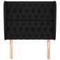 vidaXL Kopfteil mit Ohren Schwarz 103x23x118/128 cm Stoff vidaXL Kopfteil mit Ohren Schwarz 103x23x118/128 cm Stoff