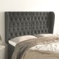vidaXL Kopfteil mit Ohren Dunkelgrau 163x23x118/128 cm Samt