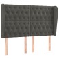 vidaXL Kopfteil mit Ohren Dunkelgrau 163x23x118/128 cm Samt