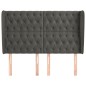 vidaXL Kopfteil mit Ohren Dunkelgrau 163x23x118/128 cm Samt