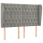 vidaXL Kopfteil mit Ohren Hellgrau 163x23x118/128 cm Samt vidaXL Kopfteil mit Ohren Hellgrau 163x23x118/128 cm Samt