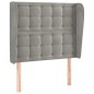 vidaXL Kopfteil mit Ohren Hellgrau 103x23x118/128 cm Samt