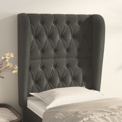 vidaXL Kopfteil mit Ohren Dunkelgrau 83x23x118/128 cm Samt
