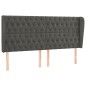 vidaXL Kopfteil mit Ohren Dunkelgrau 203x23x118/128 cm Samt