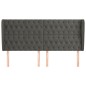 vidaXL Kopfteil mit Ohren Dunkelgrau 203x23x118/128 cm Samt