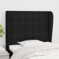 vidaXL Kopfteil mit Ohren Schwarz 93x23x118/128 cm Stoff vidaXL Kopfteil mit Ohren Schwarz 93x23x118/128 cm Stoff