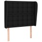 vidaXL Kopfteil mit Ohren Schwarz 93x23x118/128 cm Stoff vidaXL Kopfteil mit Ohren Schwarz 93x23x118/128 cm Stoff