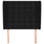 vidaXL Kopfteil mit Ohren Schwarz 93x23x118/128 cm Stoff vidaXL Kopfteil mit Ohren Schwarz 93x23x118/128 cm Stoff