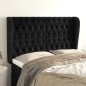 vidaXL Kopfteil mit Ohren Schwarz 147x23x118/128 cm Samt