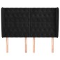 vidaXL Kopfteil mit Ohren Schwarz 147x23x118/128 cm Samt