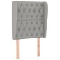vidaXL Kopfteil mit Ohren Hellgrau 83x23x118/128 cm Stoff vidaXL Kopfteil mit Ohren Hellgrau 83x23x118/128 cm Stoff