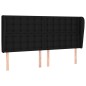 vidaXL Kopfteil mit Ohren Schwarz 183x23x118/128 cm Stoff vidaXL Kopfteil mit Ohren Schwarz 183x23x118/128 cm Stoff