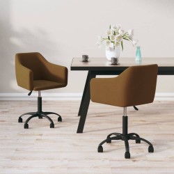 vidaXL Esszimmerstühle 2 Stk. Drehbar Braun Samt