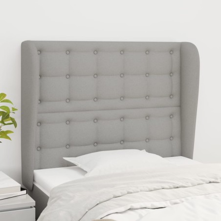 vidaXL Kopfteil mit Ohren Hellgrau 93x23x118/128 cm Stoff