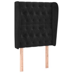 vidaXL Kopfteil mit Ohren Schwarz 83x23x118/128 cm Samt
