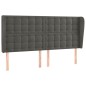 vidaXL Kopfteil mit Ohren Dunkelgrau 163x23x118/128 cm Samt